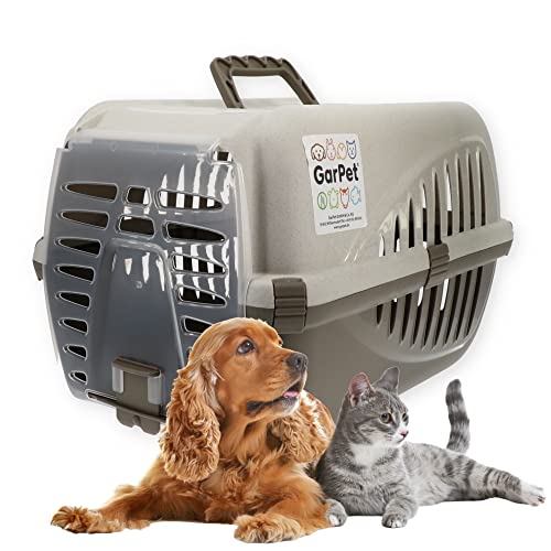 Transportbox Hunde Katzen Kaninchen Hundebox Transport Auto Box Korb Katzenbox extra viele Luftschlitze sicheres Schloss von GarPet