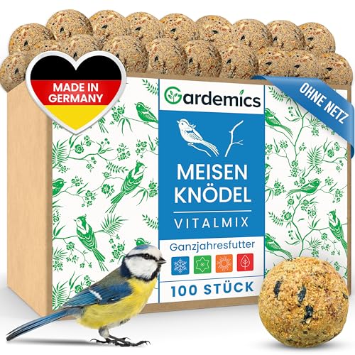 Gardemics Meisenknödel ohne Netz für Wildvögel, Vogelknödel [100 Stück] [9 kg] Wildvogelfutter für Artenvielfalt im Garten | Ganzjahresfutter von Gardemics