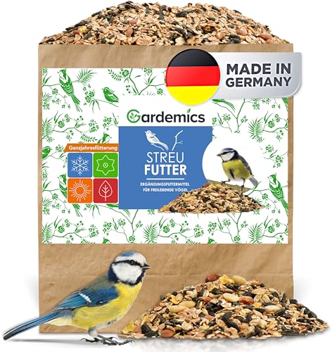 Gardemics Vogelfutter Wildvögel ganzjährig 25 Kg - Vogelfutter mit Erdnüssen & Sonnenblumenkerne - Wildvogelfutter Ganzjahresfutter für Artenvielfalt im Garten von Gardemics