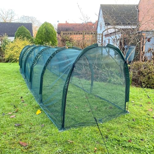 GardenSkill Hühnerstall Kaninchenstall Meerschweinchen Haus Tunnel 500x100cm | Freilaufgehege für Haustiere | Kleintierstall Kleintiergehege für den Garten mit Feinmaschigem Schutznetz | 4 Türen von GardenSkill