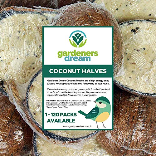 GardenersDream Kokosnusshälften gefüllt mit Vogelfutter - Für das Vogelfutterhaus im Garten und Wildvogelfutter GardenersDream Kokosnusshälften gefüllt mit Vogelfutter - Für das Vogelfutterhaus im Garten und Wildvogelfutter von GardenersDream