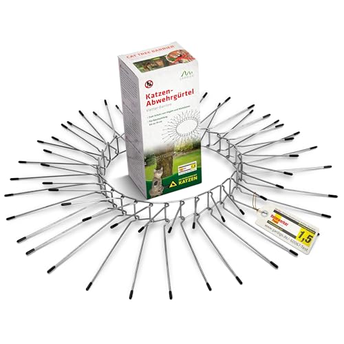 GARDIGO® Katzenabwehrgürtel I Katzenschreck Baumschutz I Bis 21 cm Durchmesser | Individuell anpassbar | Galvanisierter Stahl | Kletterschutz zur Katzenabwehr I Marderschreck Fallrohrschutz von Gardigo