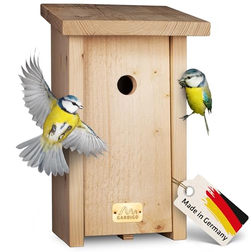 Gardigo Nistkasten für Blaumeisen mit 18mm Einflugloch | Made in Germany, aus deutschem Holz, Vogelhaus, verschraubt, unbehandelt und wetterfest von Gardigo