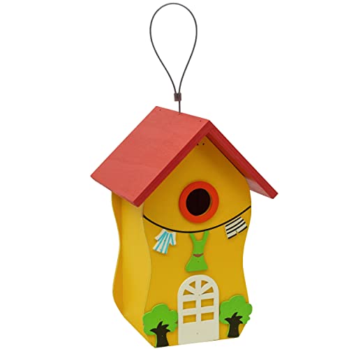 Gardigo Buntes Vogelhaus aus Holz | Dekorativer Nistkasten zum aufhängen | Vogelhäuschen für Garten, Balkon, Terrasse von Gardigo