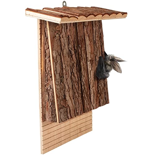 GARDIGO® Fledermauskasten aus naturbelassenem Holz I Wetterfest I Großer Fledermaus Nistkasten zum Aufhängen I Nistkasten für Fledermäuse I Fledermaushaus I Größe: ca. 40 x 32 x 11 cm von Gardigo