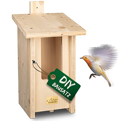 GARDIGO® Nistkasten Bausatz für Rotkehlchen I Vogelhaus zum selber Bauen I Made in Germany I Wetterfest, zum Aufhängen von Gardigo