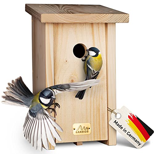 GARDIGO® Nistkasten Meisen I Made in Germany, aus deutschem Holz, Vogelhaus, verschraubt, unbehandelt und wetterfest von Gardigo