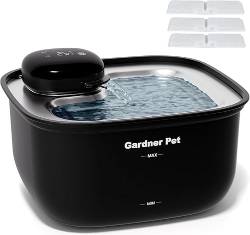 Gardner Pet 3.78L Katzenbrunnen Kabellos Trinkbrunnen für Katze, Katzen Wasserbrunnen mit Bewegungsmelder& Temperaturanzeige, Batteriebetrieben Haustierbrunnen mit Edelstahl Trinktablett, Leise Pumpe Gardner Pet 3.78L Katzenbrunnen Kabellos Trinkbrunnen für Katze, Katzen Wasserbrunnen mit Bewegungsmelder& Temperaturanzeige, Batteriebetrieben Haustierbrunnen mit Edelstahl Trinktablett, Leise Pumpe von Gardner Pet