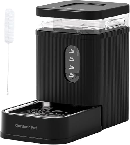 Gardner Pet 6.5L Automatischer Wasserspender, Schwerkraft-Tränke mit Edelstahlschüssel, Futterautomat für Hunde und Katze, große Kapazität Futterspender, BPA-frei, Keine Elektrizität, geräuschlos von Gardner Pet