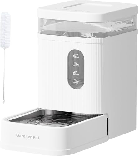 Gardner Pet 6.5L Automatischer Wasserspender, Schwerkraft-Tränke mit Edelstahlschüssel, Futterautomat für Hunde und Katze, große Kapazität Futterspender, BPA-frei, Keine Elektrizität, geräuschlos von Gardner Pet