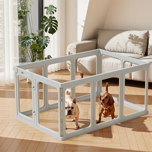Gardner Pet Acryl Welpenauslauf, 60 cm 10 Panels hundelaufstall für wohnung, Welpenlaufstall faltbar, Transparent, mit Saugnäpfen Laufstall Hund, geeignet für Welpen, Kaninchen, Katzen, Schweine, Grau Gardner Pet Acryl Welpenauslauf, 60 cm 10 Panels hundelaufstall für wohnung, Welpenlaufstall faltbar, Transparent, mit Saugnäpfen Laufstall Hund, geeignet für Welpen, Kaninchen, Katzen, Schweine, Grau von Gardner Pet