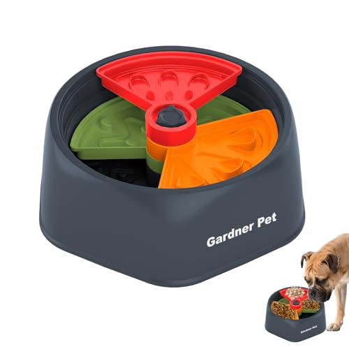 Gardner Pet Antischlingnapf Hunde, Langsame Fütterung Hundenapf, Slow Feeder Hundenapf, Puzzle-Spielzeug für Hunde mit drehbarer Platte, Anti Schling Interaktiver Hundenapf mit Saugnapf, BPA-frei, M von Gardner Pet