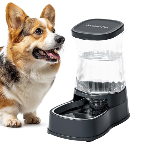Gardner Pet Automatischer Wasserspender für Hunde, Schwerkraft, Edelstahl, große Kapazität, Wasser-Futternäpfe für kleine und mittelgroße Hunde, Katzen und andere Haustiere von Gardner Pet