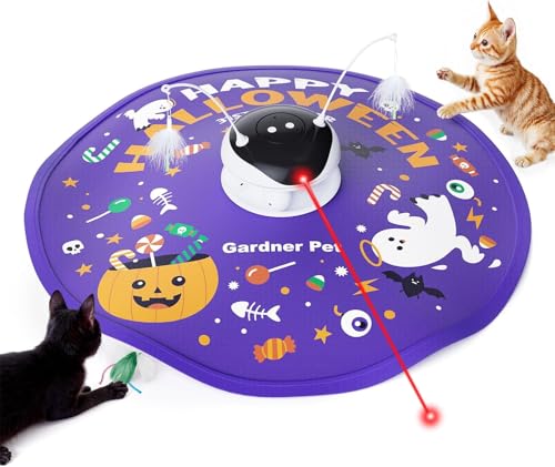 Gardner Pet Katzenspielzeug, 5 in 1 Elektrisch Interaktives Automatischer Spielzeug für Katzen, Katzenspiel mit Versteckspiel, Federspielzeug, Laser, Bällen und Zwitschern, USB-Aufladung, Halloween Gardner Pet Katzenspielzeug, 5 in 1 Elektrisch Interaktives Automatischer Spielzeug für Katzen, Katzenspiel mit Versteckspiel, Federspielzeug, Laser, Bällen und Zwitschern, USB-Aufladung, Halloween von Gardner Pet