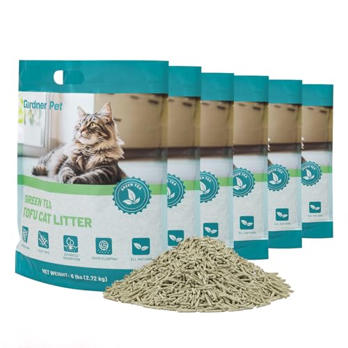 Gardner Pet Natürliches Tofu-Katzenstreu, Katzenstreu mit Grüntee-Extrakt, staubfrei, schnell klumpend, spülbar und Geruchskontrolle für Mehrkatzenhäuser, 2,7 kg x 6 Stück Gardner Pet Natürliches Tofu-Katzenstreu, Katzenstreu mit Grüntee-Extrakt, staubfrei, schnell klumpend, spülbar und Geruchskontrolle für Mehrkatzenhäuser, 2,7 kg x 6 Stück von Gardner Pet