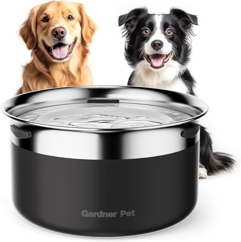 Gardner Pet Wassernapf Hund ohne Sabbern, 3,85L Edelstahl Hundenapf Auslaufsicher, Anti-Verschluck-Wasser für große Hunde, Für Innen, draußen geeignet, Verhindert Tropfen, Schwarz Gardner Pet Wassernapf Hund ohne Sabbern, 3,85L Edelstahl Hundenapf Auslaufsicher, Anti-Verschluck-Wasser für große Hunde, Für Innen, draußen geeignet, Verhindert Tropfen, Schwarz von Gardner Pet