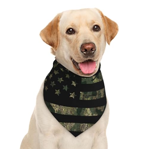 GARLAIBI Camo Camouflage Jagd Amerikanische Flagge Hund Bandana Schal Dreieck Lätzchen Haustier Zubehör Katze Halstuch von Garlaibi