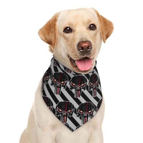 Dreieckstuch für Hunde, Motiv: amerikanische Flagge, Totenkopf, Haustierzubehör, Katzentuch von Garlaibi