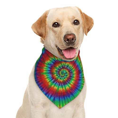 Grüner Regenbogen Gelb Blau Rose Rot Tie Dye Hund Bandana Schal Dreieck Lätzchen Haustier Zubehör Katze Halstuch von Garlaibi