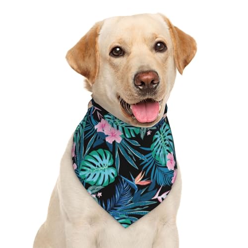 Garlaibi Haustierschal, Dreiecks-Lätzchen, Palmblätter, Blumen, tropisches Design, Haustierzubehör, Katzentuch, Polyester, Multicolored, 70 x 46 cm, Universalgröße, Hund, Scarf, Pet-Scarves Garlaibi Haustierschal, Dreiecks-Lätzchen, Palmblätter, Blumen, tropisches Design, Haustierzubehör, Katzentuch, Polyester, Multicolored, 70 x 46 cm, Universalgröße, Hund, Scarf, Pet-Scarves von Garlaibi