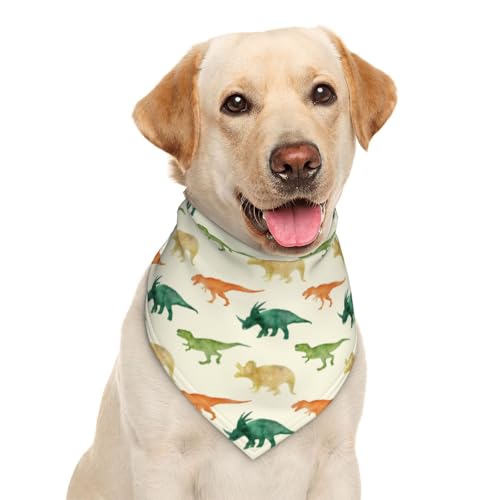 Halstuch, Dreieckstuch mit Dinosaurier-Motiv, grüne Knochen, Haustierzubehör, Katzentuch Halstuch, Dreieckstuch mit Dinosaurier-Motiv, grüne Knochen, Haustierzubehör, Katzentuch von Garlaibi
