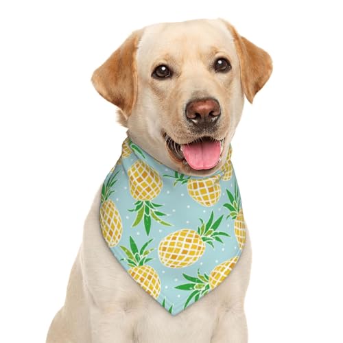Hundehalstuch, Dreiecks-Lätzchen, Ananasblau, tropisches Gold, Haustierzubehör, Katzentuch Hundehalstuch, Dreiecks-Lätzchen, Ananasblau, tropisches Gold, Haustierzubehör, Katzentuch von Garlaibi