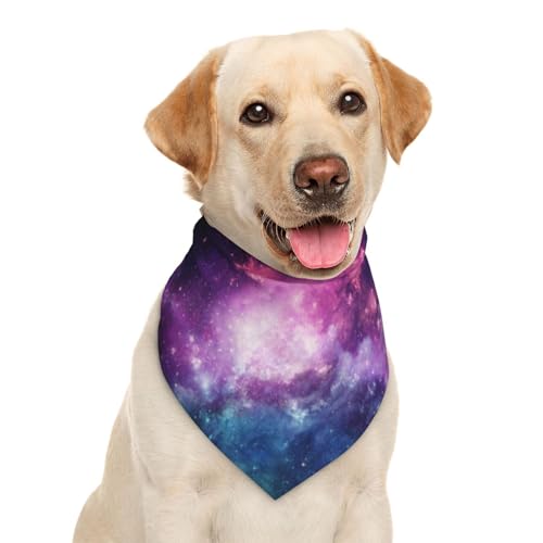 Hundehalstuch, Dreiecks-Lätzchen, Galaxie-Stern, abstraktes Weltraum-Design, Blau / Violett von Garlaibi