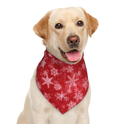 Garlaibi Hundehalstuch, Dreiecks-Lätzchen, Weihnachtsmotiv, Schneeflocke, Rot von Garlaibi