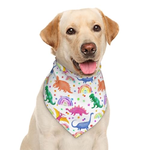 Hundehalstuch, Dreieckstuch mit Dinosaurier-Motiv, Regenbogenfarben, Haustierzubehör, Katzentuch Hundehalstuch, Dreieckstuch mit Dinosaurier-Motiv, Regenbogenfarben, Haustierzubehör, Katzentuch von Garlaibi