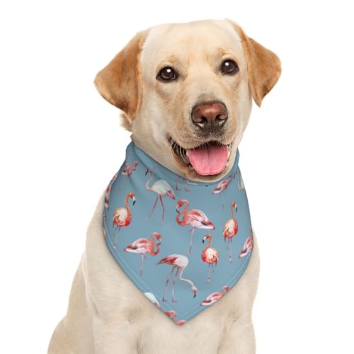 Hundehalstuch, Motiv: Flamingos, tropisch, Blau, Dreiecks-Lätzchen, Haustierzubehör, Katzentuch Hundehalstuch, Motiv: Flamingos, tropisch, Blau, Dreiecks-Lätzchen, Haustierzubehör, Katzentuch von Garlaibi