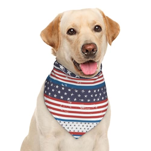 Hundehalstuch, Motiv: amerikanische Flagge, Sterne, Streifen, Dreieckstuch, Haustierzubehör, Katzentuch von Garlaibi