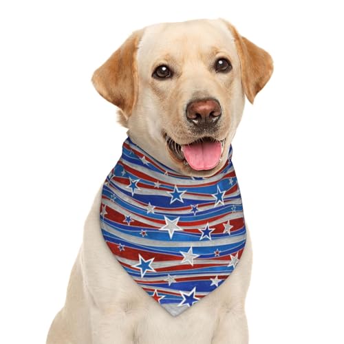 Garlaibi Hundehalstuch, Motiv: amerikanische Flagge, gestreift, Dreiecks-Lätzchen, Haustierzubehör, Katzentuch von Garlaibi