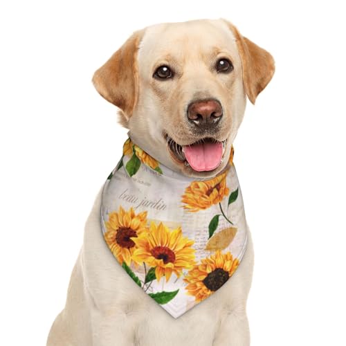 Garlaibi Hundehalstuch, Sonnenblume, Vintage-Stil, Dreiecks-Lätzchen, Haustierzubehör, Katzentuch Garlaibi Hundehalstuch, Sonnenblume, Vintage-Stil, Dreiecks-Lätzchen, Haustierzubehör, Katzentuch von Garlaibi