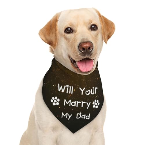 Hundehalstuch mit Aufschrift "Will Your Marry My Dad", Dreiecks-Lätzchen, Haustierzubehör, Katzentuch von Garlaibi
