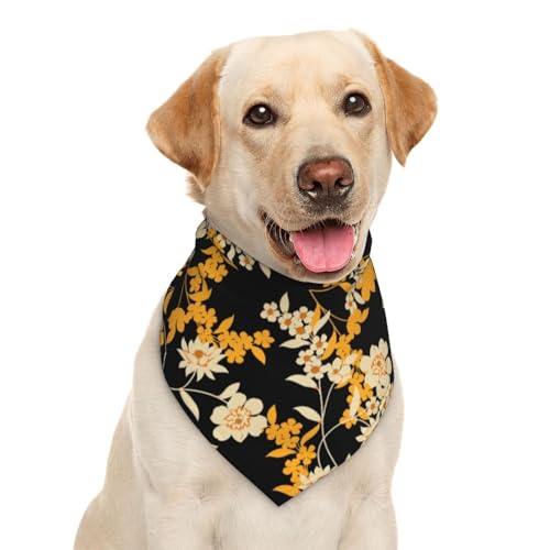Hundehalstuch mit Blumenmuster, Gelb, Dreiecks-Lätzchen, Haustierzubehör, Katzentuch von Garlaibi