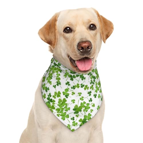 Garlaibi St. Patrick's Day Grüner Koboldmütze, Kleeblatt, Hunde- & Katzendana, One Size, Polyester, Green, Klassisch, Bandana von Garlaibi