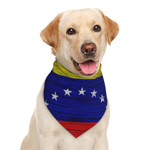 Venezuela Holz Textur Venezolanische Flagge Hund Bandana Schal Dreieck Lätzchen Haustier Zubehör Katze Halstuch von Garlaibi