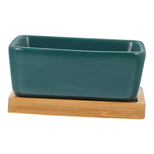 Garneck 1 Satz Katzennapf aus Keramik mit Holzuntersetzer Teiliges Futter und Wassernapf für Katzen und Kleine Hunde Elegantem für Futter Wasser und Snacks von Garneck