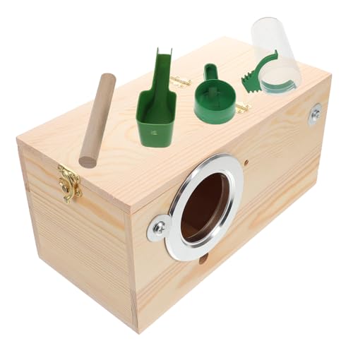 Garneck 1 Satz Von Sittichnistkasten Im Freien Vogel Brutkäfig Naturholz Kleine Hütte Mit Barsch Für Vögel, Die Sich Auf Den Sicheren Massivholzkäfig Brüten Und Nisten Garneck 1 Satz Von Sittichnistkasten Im Freien Vogel Brutkäfig Naturholz Kleine Hütte Mit Barsch Für Vögel, Die Sich Auf Den Sicheren Massivholzkäfig Brüten Und Nisten von Garneck