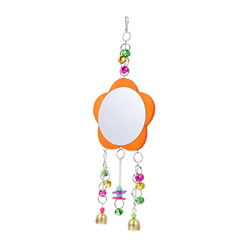 Garneck 1 Stück Bird Toys Huhn Parrot Toys Hühnerspiegel für Hühner Hühnerspielzeug für Hühnerstall Vogel Acrylspiegel Vogelspiegel mit Glocke Rostfreier Stahl von Garneck