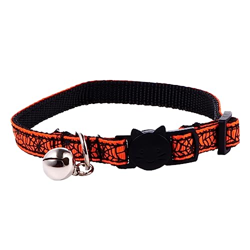 Garneck 1 Stück Halloween Haustierhalsband für Hunde Verstellbares Spinnenmuster Langlebiges Material für Partys und Outdoor Aktivitäten Sorgt für und Style an Halloween von Garneck