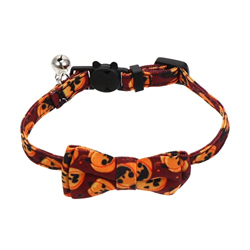 Garneck 1stk Halloween-Kragen Halloween-katzenhalsband Mit Glocke Requisite Für Katzenfotos Abreißbares Hundehalsband Halloween-hundehalsband Katze-Halloween Die Klingel Polyester Kätzchen von Garneck