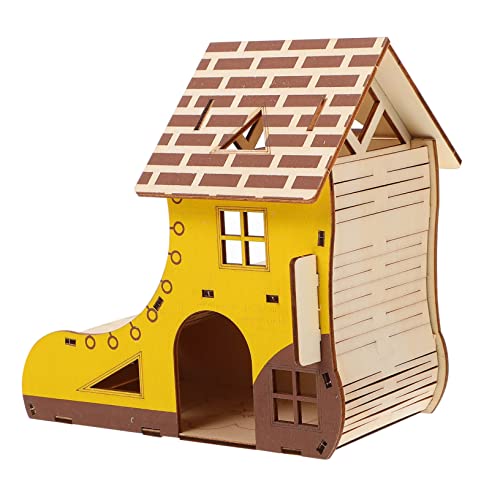 Garneck Holz Hamster Käfig Hütte Spielplattform Hamster Spielzeug Mehrschichtige Tierhütte Atmungsaktiv für Zwerghamster und Rennmäuse von Garneck
