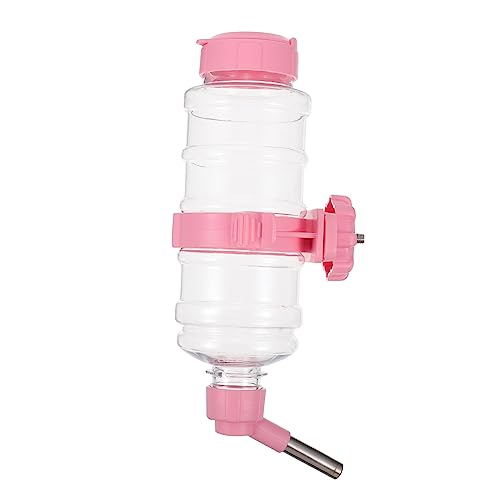 Garneck 1 Stück Kaninchentrinker hasentrinkflaschen trinkflasche Hasen kleine Tier wasserflasche Automatische Tränke für Haustiere Haustierwasserhalter Futternapf für Haustiere pp Rosa von Garneck