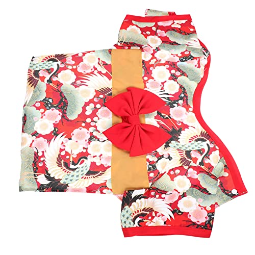Garneck 1 Stück Kleidung für Haustiere Hundekostüme für große Hunde Hundemäntel Haustier-Kimono-Kleid Inc. Hundekleid UPS Welpen-Kimono-Kostüm Pet Cosplay -Kleidung Hunde-Outfit Stoff rot von Garneck