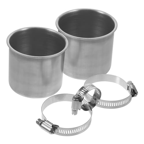 Garneck 1 Stück Papageienfutterbecher Vogelfütterer Futterhäuschen Für Vögel Und Papageien Plattform Vogelhäuschen Futterspender Papageien-futterständer Groß Stand Rostfreier Stahl Silver von Garneck