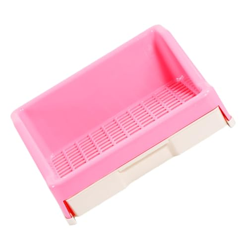 Garneck 1 Stück Toilette mit Haustierschublade drinnen Urin Kaninchenstall Zubehör kaninchentoilette schubladenschrank Haustier-PIPI-Toilette kleines pinkel Toilette Plastik Rosa von Garneck
