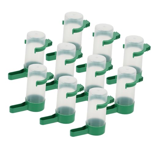 Garneck 10 Stück Automatischer Trinkbrunnen Trinken Papageienwasserspender Fütterung vogelfutterspender vogelfutterhäuschen Vogelwasserfutterbalacoo Haustiertrinker Wasserer Plastik Green von Garneck