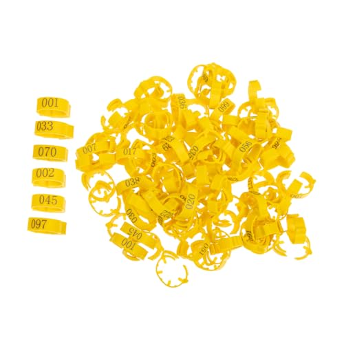 Garneck 100 Stück Hühnerbeinring Vögel Zahlen Ringe Bands Wachtelbänder Geflügelfußringe Beinbänder Bantam-Hühnerkeulenbänder Hähnchenringe für die Beine Plastik Yellow Garneck 100 Stück Hühnerbeinring Vögel Zahlen Ringe Bands Wachtelbänder Geflügelfußringe Beinbänder Bantam-Hühnerkeulenbänder Hähnchenringe für die Beine Plastik Yellow von Garneck