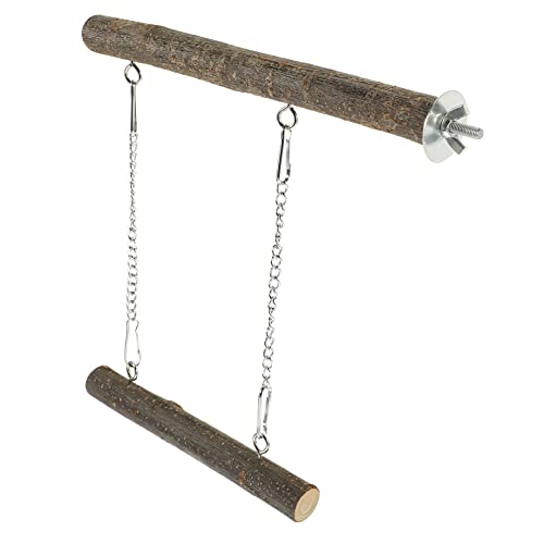 Garneck Holz Vogel Stehen Sittich Spielzeug Nymphensittich Vogelkäfig Spielzeug Papagei Sitzstange Vogelständer Holz Vogel Schaukel von Garneck